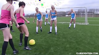 Female soccer fun d�bris with group lesbian fingering - Naomi I